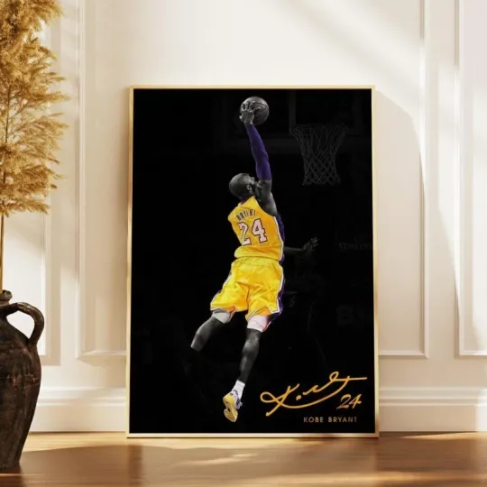 Discover Kobe Bryant Lakers Poster NBA Basketball Legend Wall Art 24x36