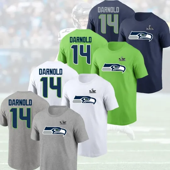 Discover Sam Darnold #14 Seattle Seahawkss Super B.owl LX Player Name & Number S-5XL
