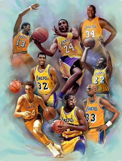 Discover Lakers Legends, Wishum Gregory Art, Wall Decor Print Poster