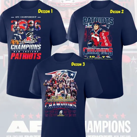 Discover New England Patriotss 2025 A.F.C Champions One Side FREESHIP For Fans