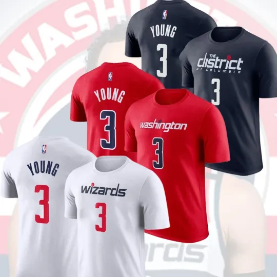 Discover Trae Young #3 Washington Wizards 2026 Player Name & Number S-5XL