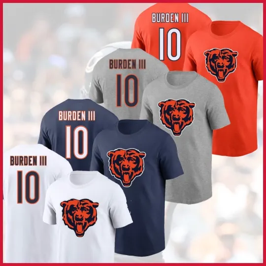 Discover Luther Burden III #10 Chicago Bearss 2025 Player Name & Number S-5XL Fan Gift