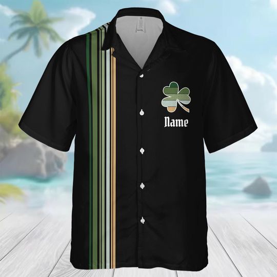 Discover Retro St. Patrick's Day Hawaiian Shirt, Shamrock Button Shirt