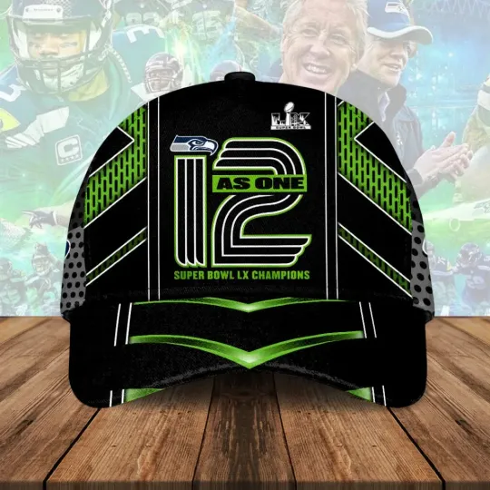 Discover Seahawks 2025 Super Bowl LX Champions Classic Cap