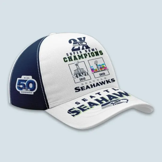 2026 Seahawks 2x Super Bowls Champions Cap