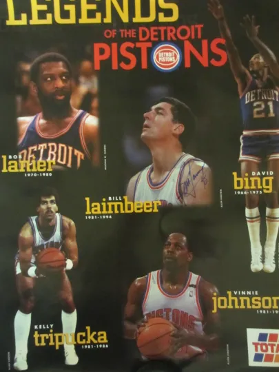 Discover BILL LAIMBEER AUTOGRAPHED LEGENDS OF THE DETROIT PISTONS POSTER