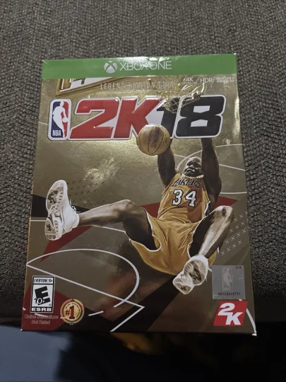Discover NBA 2K18 Legend Edition Gold Poster for Xbox One Shaqu Cards