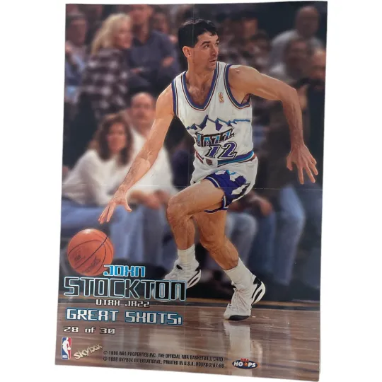 Discover JOHN STOCKTON (SP) MINI POSTER GREAT SHOTS #28 UTAH JAZZ * 1998 HOOPS NBA HOF