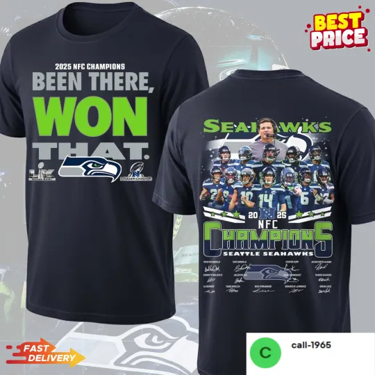 Discover Seahawkss Super B.owl 2025 N.F.C Champions T-Shirt, Been There Won That Squad Tee, Gift