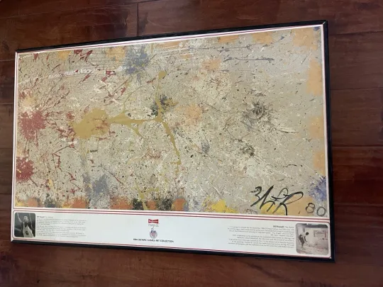 Bill Russell 1984 Budweiser Olympic Games Art Lithograph 37x24