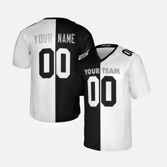 Personalized 1998 White Black Split Raiders Jersey: Add Name & Number