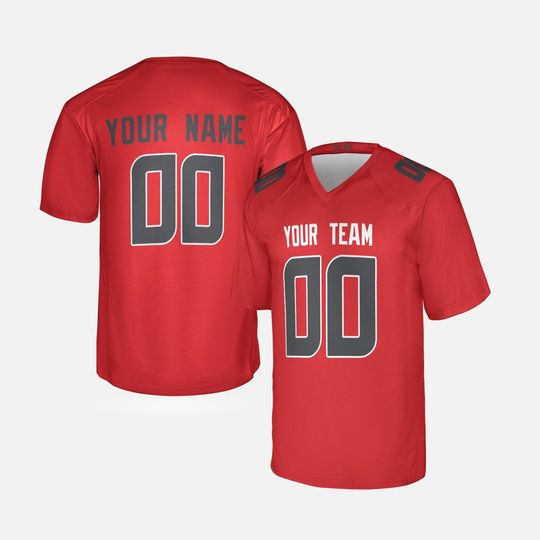 Discover Personalized Red Texans Jersey: Add Name & Number, Adult Sizes