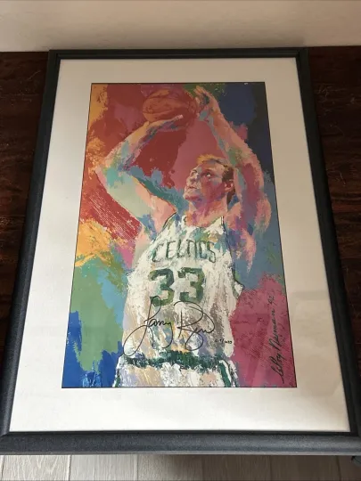 Larry Bird 33 for 3 Original Leroy Neiman Collection Hand