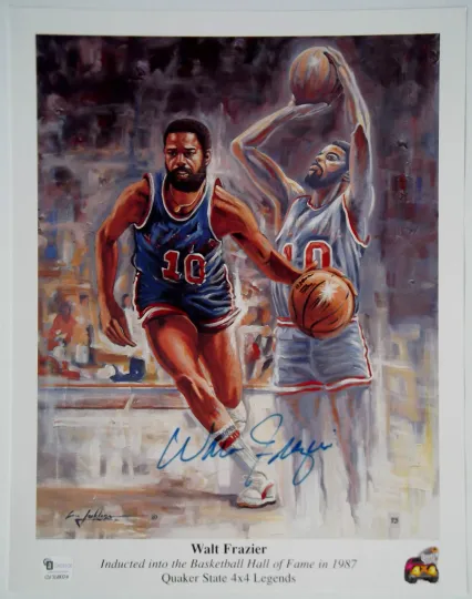 Discover WALT FRAZIER Signed Rare Quaker State Legends Promo Print Photo Knicks HOF GAI