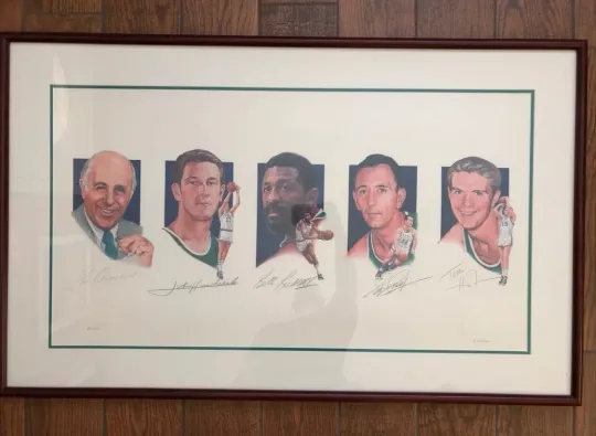 Discover Celtics Legends Lithograph Signed By Russell, Cousy, Auerbach And Havlicek 1/500