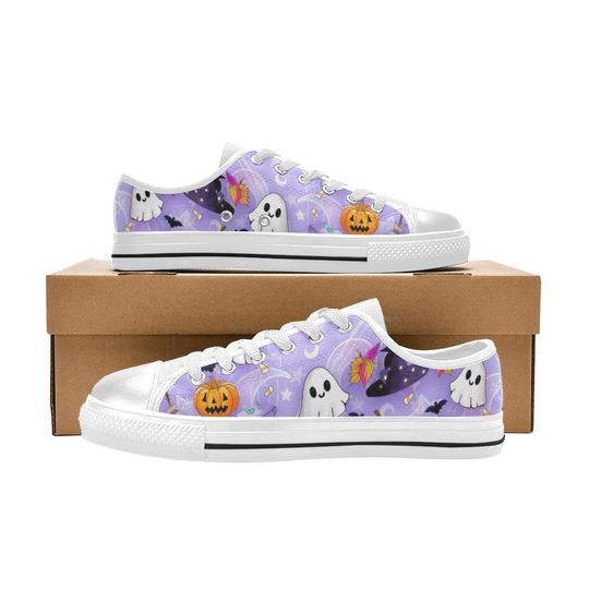 Discover Spooky Ghost Halloween Women's Low Top Shoe Sneakers