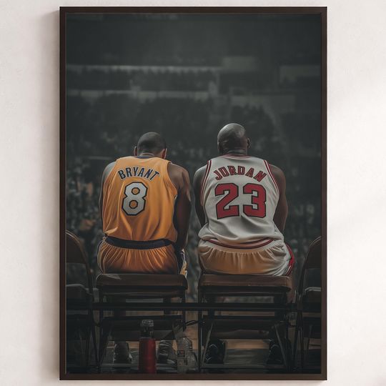 Discover Kobe Bryant & Michael Jordan Poster, Basketball Legends Print, NBA Cave Decor | Sports Icons 25