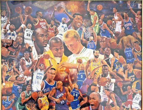 Discover 1995 Micarelli NBA Legends Poster - Jordan, Bird, Magic & Barkley