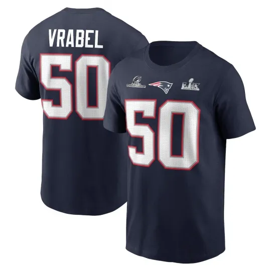 Discover Mike Vrabel #50 New England Patriots Name and Number - Size S to 5XL