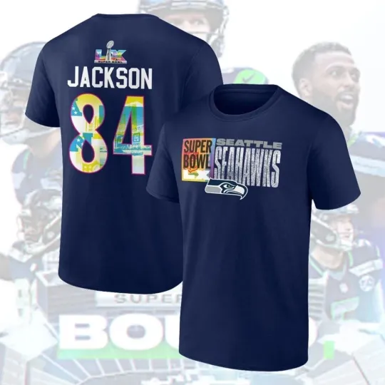 Discover Courtney Jackson #84 Seattle Seahawks Super Bowl LX Name and Number