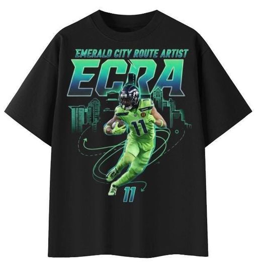 Discover Jaxon Smith-Njigba Vintage Shirt - Emerald City Route Artist ECRA Tee - Seattle Seahawks Fan Apparel - JSN 11 Graphic T-Shirt - Super Bowl