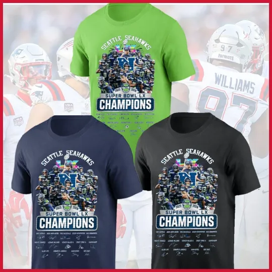 Discover 💯FREESHIP- Seattle Seahawk Champions Super Bowl Signature Fans Gift  1 Side