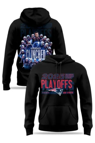 Discover Patriots 2025 Clinched Playoffs Double Sided Hoodie