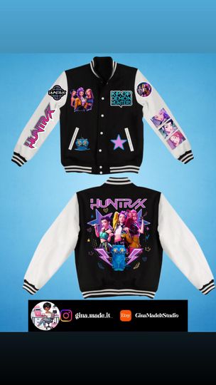 Discover KPOP DEMON HUNTERS Bomber  Anime Energy Meets Streetwear Swagger!