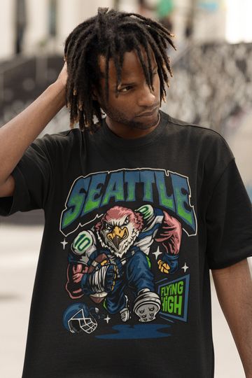 Discover Retro Seattle Football T-Shirt, Vintage Graphic Crewneck