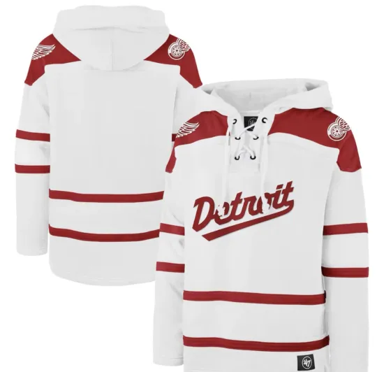 Discover Detroit Red Wings 2025 NHL Stadium Series '47 Superior Lacer Pullover Hoodie XL