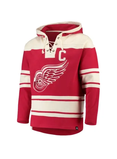 Discover Detroit Red Wings 47 Brand Superior Lacer Hoodie Jersey Hockey NHL Steve Yzerman