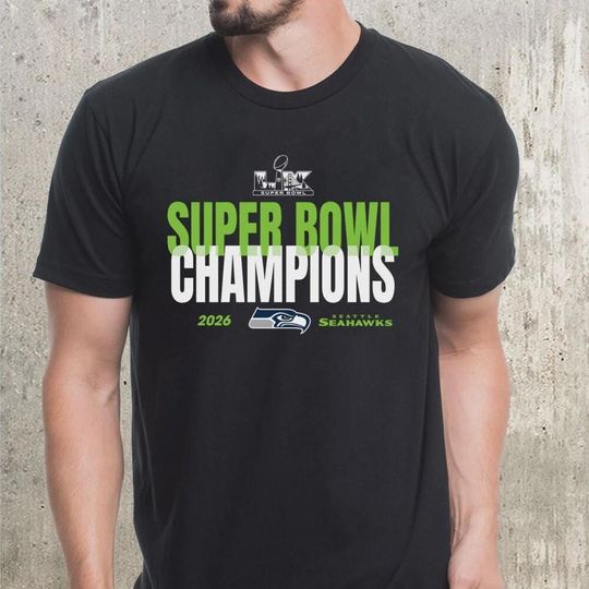 Discover Seattle Seahawks 2026 Super Bowl LX Champions Shirt Gift for Fans, 12s Football Tee, Seahawks Championship T-Shirt