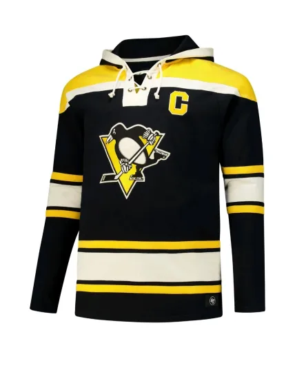 Discover Pittsburgh Penguins Sidney Crosby '47 Pullover Lacer Hoodie Jersey NHL Stitched