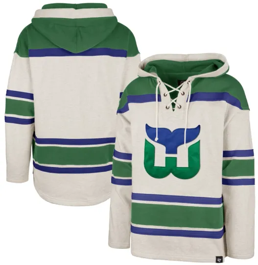 Discover Hartford Whalers '47 Brand Gray Superior Lacer Pullover Hoodie