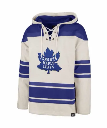 Discover Toronto Maple Leafs '47 Brand Oatmeal Superior Lacer Pullover Hoodie