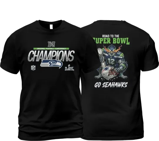 Discover Seattle Seahawkss 2026 football Road To Super B.owl TShirt - Full Colors, S to 5XL