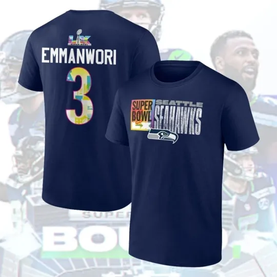 Discover Nick Emmanwori #3 Seattle Seahawksd Super B.owl LX Name and Number - Size S to 5XL
