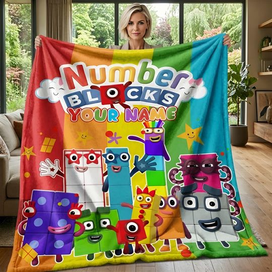 Discover Custom Numberblocks Fleece/Sherpa Blanket, Custom Kid Blanket, Educational Fleece Blanket, Home Decor, Bedding/Sofa Blanket
