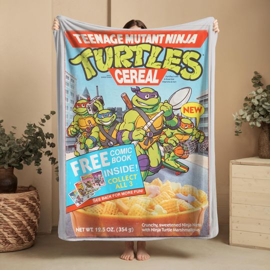 Teenage Mutant Ninja Turtles Retro Cereal Velveteen Plush Blanket