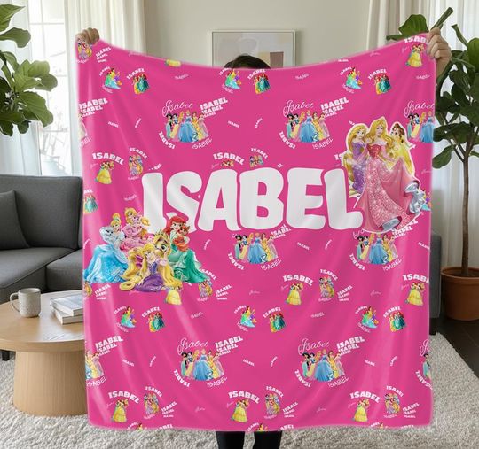 Discover Personalized Princess Blanket, Cartoon Gift for Girls