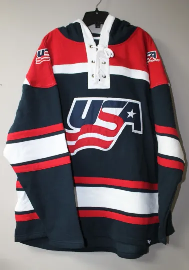 Discover Hockey TEAM USA Superior Lacer jersey mid weight cotton hoodie