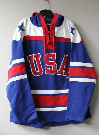 Discover TEAM USA MIRACLE ON ICE Lacer style mid weight cotton hoodie