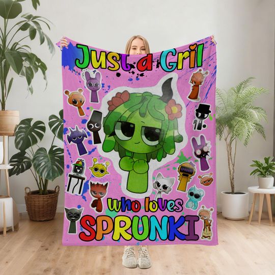 Discover Personalized Sprunki Blankets, Customized Gaming Blankets, Colorful Cartoon Blankets, Fun Gifts Suitable for Children, Gamers, Cartoon Fans.