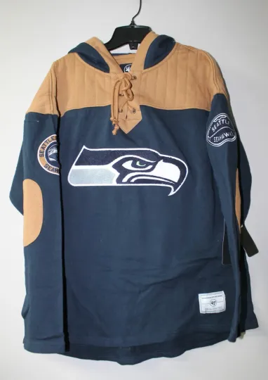 Discover football Seattle old time jersey style mid weight cotton hoodie