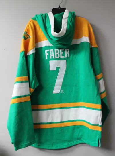 Discover Minnesota #7 FABER Lacer jersey mid weight cotton hoodie