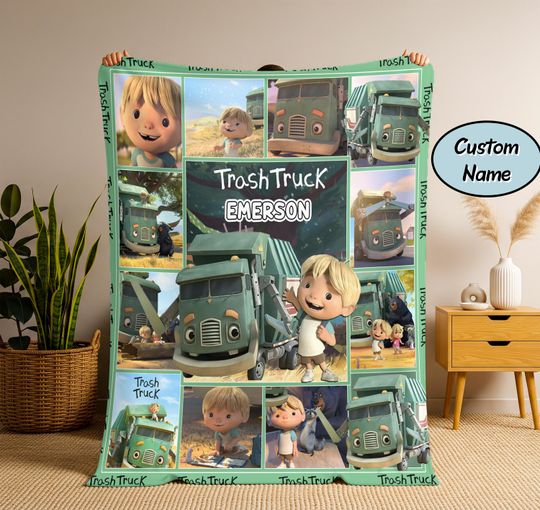 Discover Personalized Trash Truck Blanket, Trash Truck Fleece Blanket, Trash Truck Birthday Gifts, Truck Lover Gift, Birthday Gifts, Gift fo kids