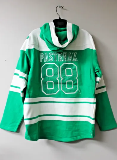 Boston Bruins #88 PASTRNAK Lacer Shamrock mid weight cotton hoodie men