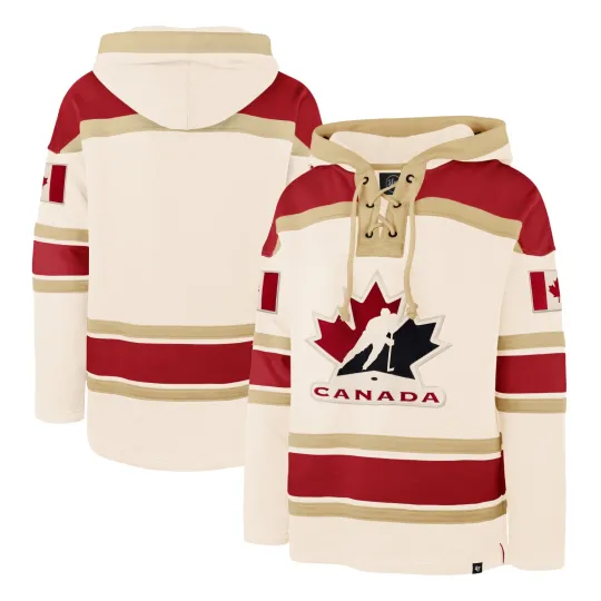 Men's '47 Cream Hockey Canada Nilley Hockey Lacer Hoodie