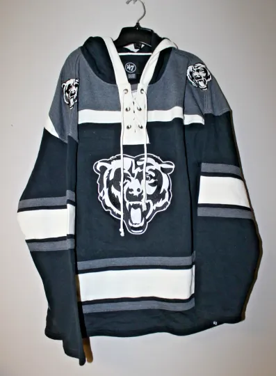 Discover football Chicago superior lacer old time mid weight cotton hoodie