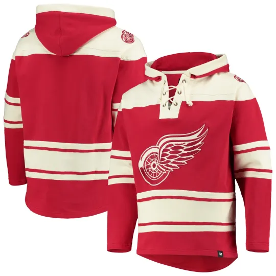 Discover Men's '47  Red Detroit Red WingsH ockey Lacer Hoodie